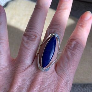 Reversible Flip Ring Lapis Lazuli & Opal Doublet Sterling Silver NWOT